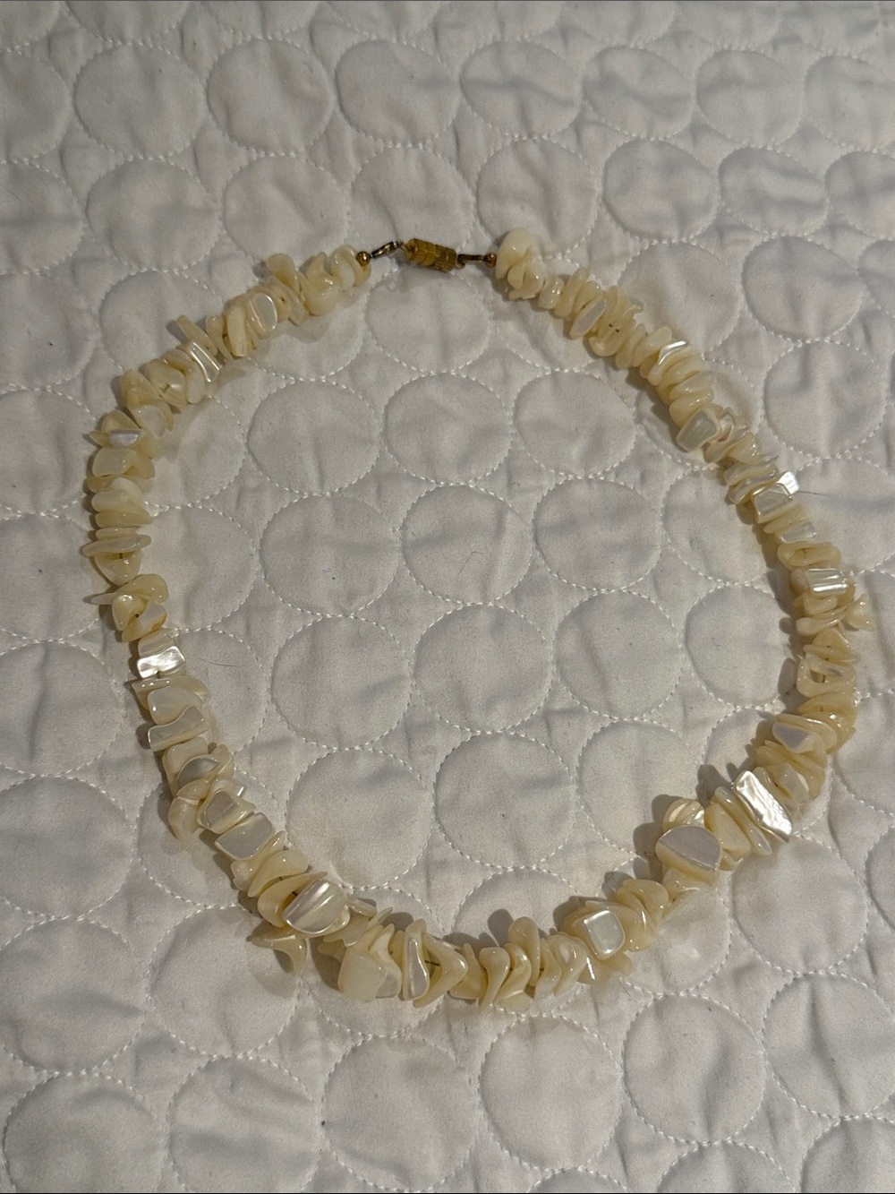 Vintage Elegant Cream Mother-of-Pearl Chip Necklace -Women Jewelry beachwear Y2K